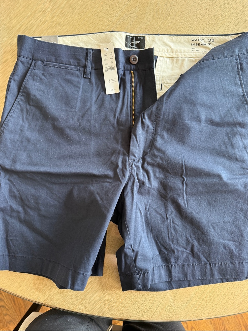 J. Crew Navy and Cream Men's Chino Shorts